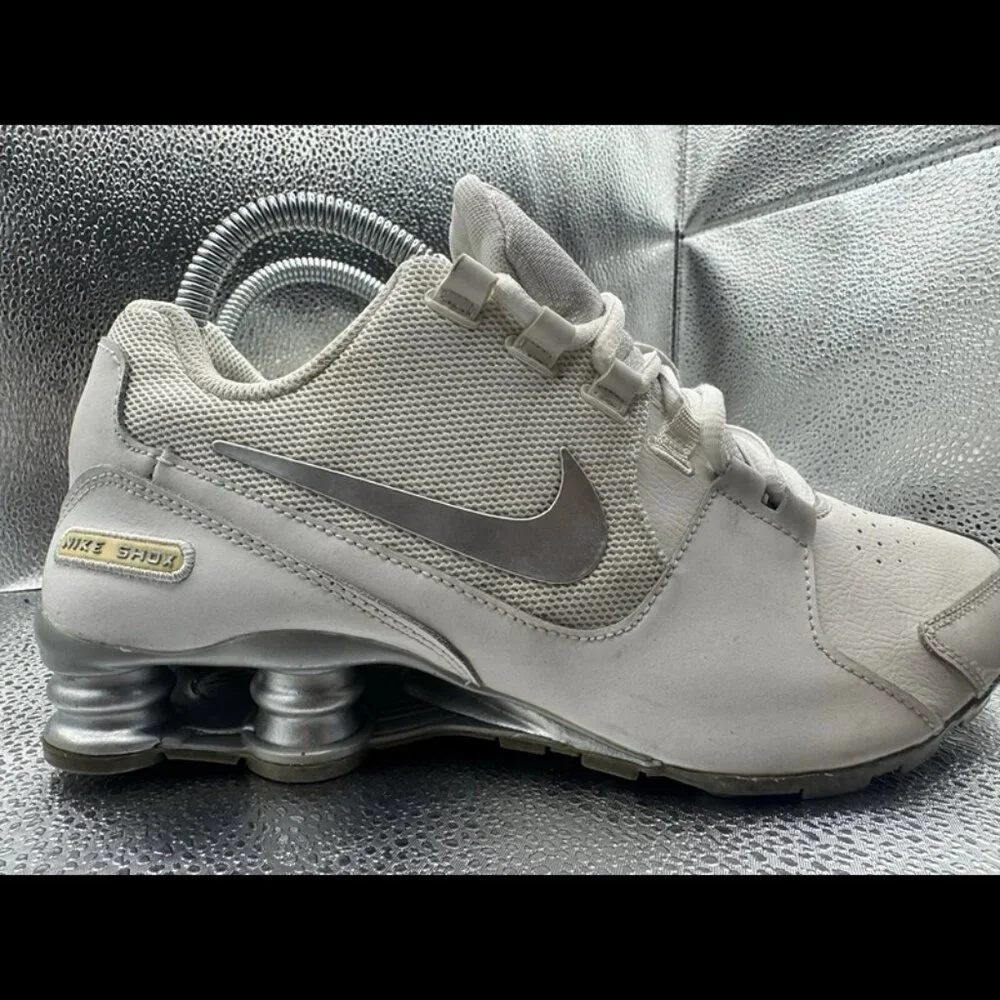 RARE 🚀 Size 7Y Nike Shox Avenue (GS) Shoes White Silver 848112-100 Youth‎ - Picture 5 of 11